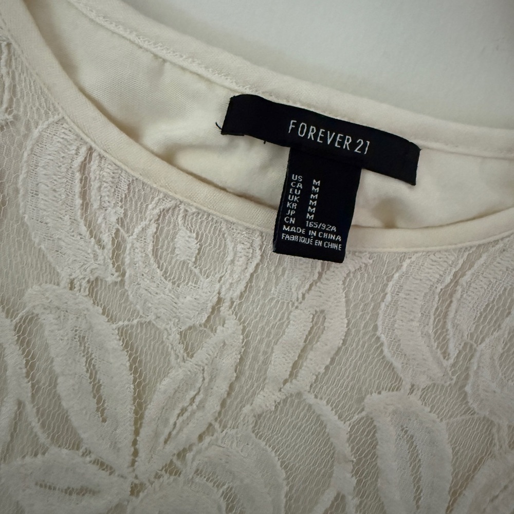 Forever 21 Cream Lace Blouse - Picture 2 of 7